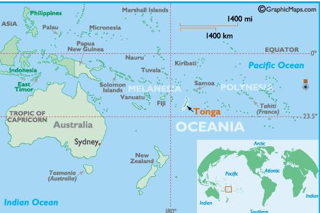 Tonga Map Oceania